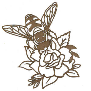 Wood U Ben Mouldings: Poly Onlay- Cute Bee on flowers.