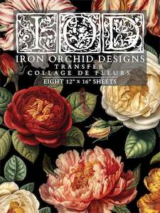 Iod Transfers Moulds Stamps: IOD Furniture Transfer-Collage de Fleurs