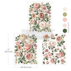 Furniture Transfers: Redesign Decor Transfer Blush Blossoms-Middy size.
