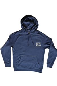 New Wave Retro Print Hoodie Light Navy - Adult