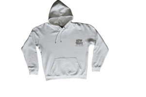 New Wave Retro Print Hoodie White - Adult