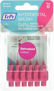 Oral Care: Tepe Interdental Toothbrush 6pk Pink 0.4mm Size 0