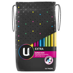 Sanitary Pads Tampons: U BY KOTEX MAXI WINGS Super 14pk