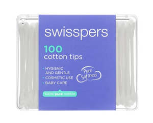 Baby Care: SWISSPERS CottonTips 100 PlasticTub