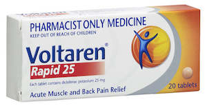 Pharmacist Only: Voltaren Rapid Tabs 25mg 20s