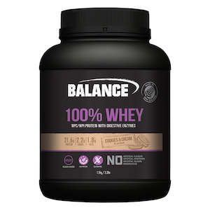 Protein Powder 1: Balance 100% Whey Protein 1kg - Cookies & Cream