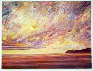 Products: Yellow and Purple Sunset – painting