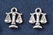 Pendants And Charms: Charms - Scales - 15mm - 10 pieces - Antique Silver