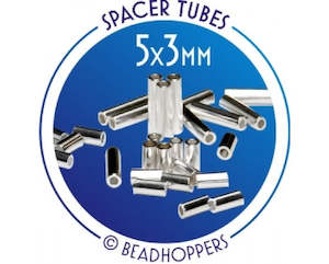 Beadhopper: Beadhopper - Interchangeable Spacer Tubes - 10 pieces - Silver