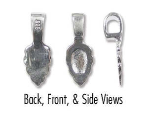 Glue On Bail - Sterling Silver - 16.7mm x 5.5mm (2.4gm) - 1 piece