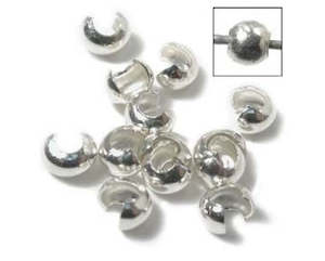 Sterling Silver: Crimp Cover - Sterling Silver - 10 pieces