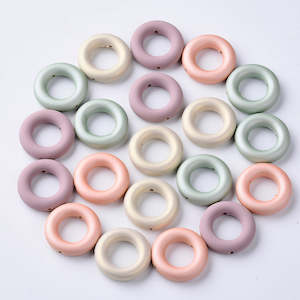 Acrylic And Resin: Acrylic - Bead Frames - Round Ring - 24.5mm x 6mm - 10 pieces
