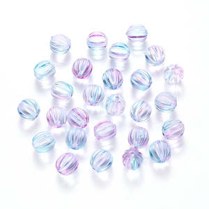 Acrylic And Resin: Acrylic - Round - Corrugated (Spray Painted) - 10mm - 40 pieces