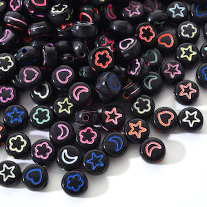 Acrylic And Resin: Acrylic - Round (Flat) - 7mm x 3.5mm - 50 pieces