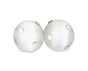 Catseye: Cats Eye - Round with Rhinestones - 14mm - 1 piece
