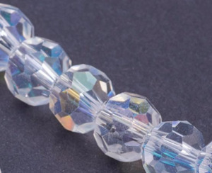 Glass: Glass - Round (Faceted) - 8mm - 30cm Strand