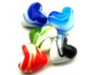 Lampwork: Lampwork - Heart - 20mm - 5 pieces