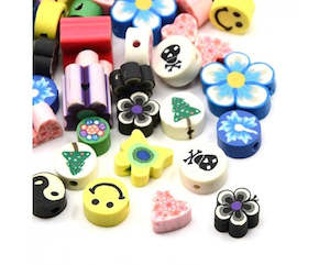 Polymer Clay: Polymer Clay - Mixed Shape - 7mm - 14mm - 40 pieces - Mixed Colour