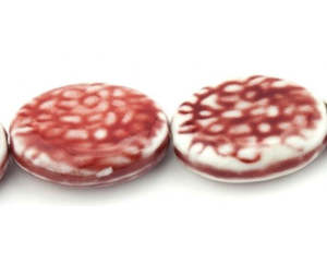 Porcelain And Ceramic: Ceramic - Red and White - 1 strand