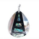 Shell: Shell - Abalone - Briolette (Flat)- 48mm x 58mm - 1 piece