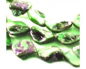 Shell: Flat Nugget - 14mm x 18mm - 38cm strand