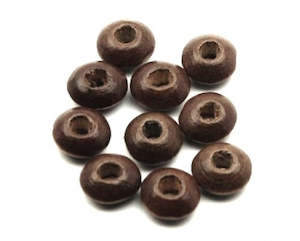Wood Seed Nut And Paper: Wood - Saucer - 8mm x 4mm - Dark Brown