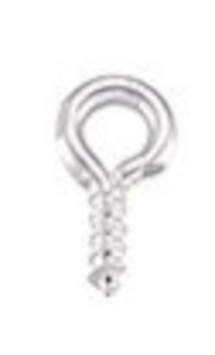 Bails And Pendant Slides: Screw Eye Pins - 8mm x 4mm x 1mm - 100 pieces