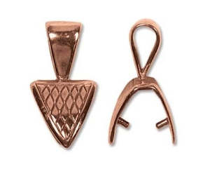Bails And Pendant Slides: Bails - Pinch - 23mm x 11mm - Copper - 1 piece