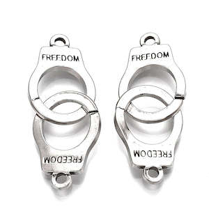 Connectors And Frames: Metal - Connector - Hand Cuff - 40mm - 1 piece - Stainless Steel