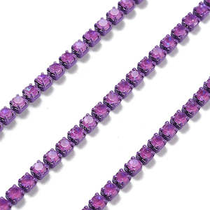 Storage Supplies: Chain - Colour Cup with Rhinestones - 2mm - 1 meter