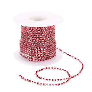 Storage Supplies: Chain - Silver Cup with Rhinestones - 2mm - 1 meter