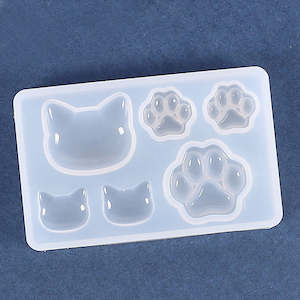 Mixed Media: Silicone Pendant/Earring Mold - Cat