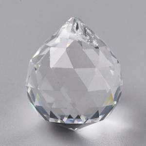 Pendants And Charms: Pendant - Glass (K9) - Prism Ball - 1 piece