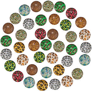 Beads: Cabochon - Leopard Print - 12mm - 10 pieces