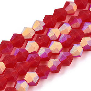 Beads: Glass - Bicone (Faceted) - 3.5mm - 32cm Strand - Crimson
