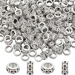 Metal - Rondelle - 6mm x 3.5mm - Silver - 20 pieces