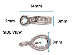 Findings: Bail - 14mm x 8mm x 3mm - 1 piece