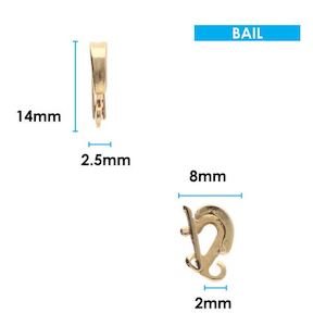 Bail - 15mm x 3mm - Gold Plated - 1 piece