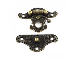 Clasp - Box Lock - 38mm x 49mm - Antique Bronze