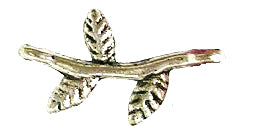 Connectors And Frames: Connector - Leaves - 16mm - 20 pieces - Antique Silver