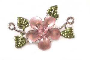 Connectors And Frames: Metal - Connector - Flower - 42mm x 28mm - 5 pieces