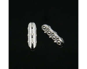 Connectors And Frames: Metal - Connector - Spacer Bar - Rectangle - 14mm x 4.5mm - 3 strand - Silver