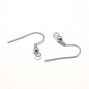 Earring Components: Earwire - Ball and Spring - Stainless Steel - 20mm - 5 pairs