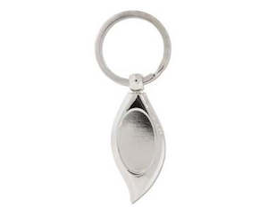 Key Rings: Bling-It - Bezel Key Chain - Tear Drop - 28mm x 17mm - 1 piece - Silver