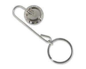 Key Rings: Bling-It - Bezel Key Chain - Round - 20mm - 1 piece - Silver