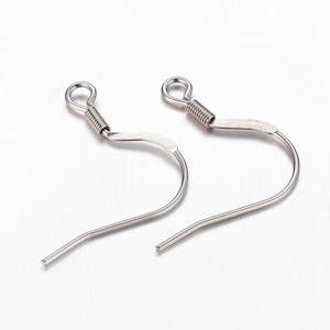 Earrings: Earwire (Flat) - Stainless Steel - 5 pairs (10 pieces)