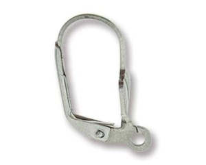 Earrings: Lever Back Earwire with Ring - Sterling Silver - 16mm - 1 pair