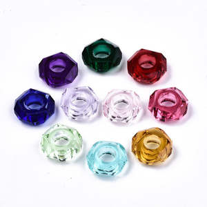Beads: Acrylic - Disc - Faceted - 14mm x 5mm - 20 pieces - Mixed Colours