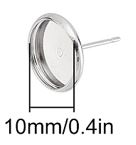 Findings: Bezel Ear Post Kit - Round - Cab 10mm - 1 pair