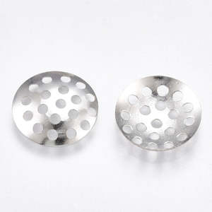 Findings: Perforated Disc Setting - Platinum - 10 pieces